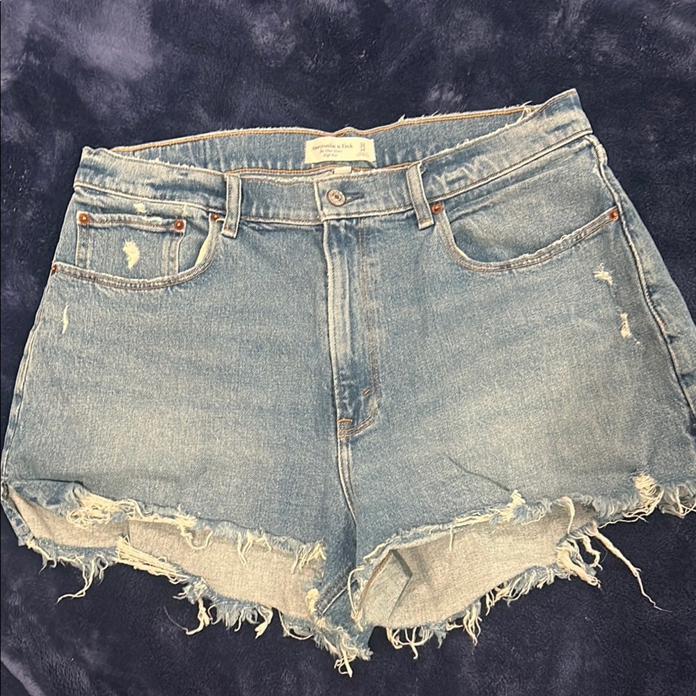 Abercrombie & Fitch Blue Jean Shorts Distressed Cut-Off Style